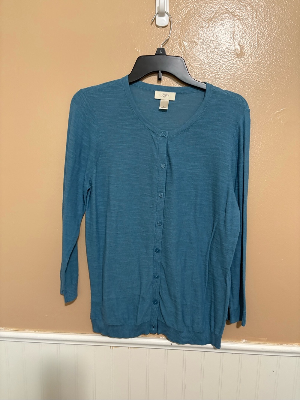 Ann Taylor Loft Large Blue/Green Button Down Cardigan Preowned